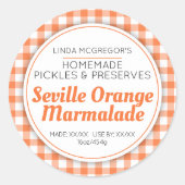 Sevilla oranje marmelade rond jam potje eten ronde sticker (Voorkant)