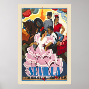 Sevilla Seville Spanje Espania Iberia Vintage Poster