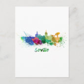 Sevilla skyline in waterverf briefkaart (Voorkant)