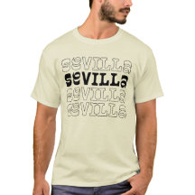 Sevilla Spaanse Stad Herhaalde Typografie logo