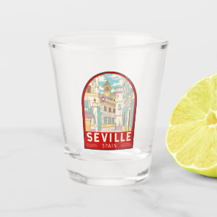 Sevilla Spain Travel Retro Emblem Shot Glas