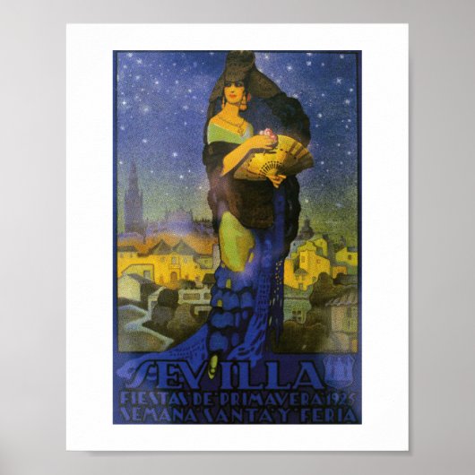 Sevilla Spanje 1925 Flamenco danser Poster (Voorkant)