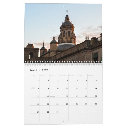 Sevilla, Spanje 2026 Fotokalender Kalender (Mar 2026)
