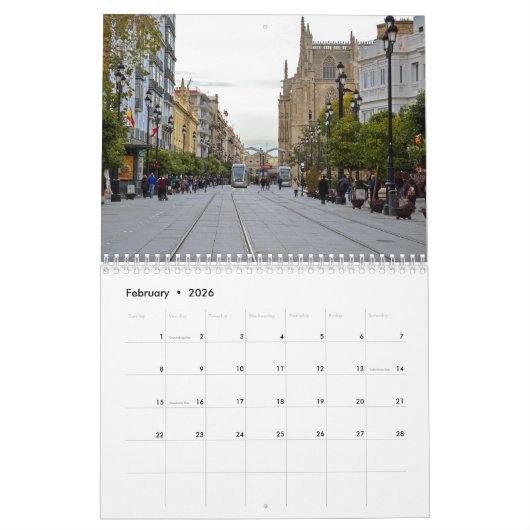 Sevilla, Spanje 2026 Fotokalender Kalender (Feb 2026)