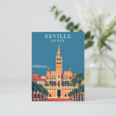 Sevilla, Spanje Andalusië Retro Travel Art Briefkaart (Staand voorkant)