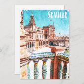 Sevilla Spanje Architectuur Waterverf Feestdagenkaart (Voorkant / Achterkant)