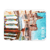 Sevilla Spanje Architectuur Waterverf Magneet (Horizontaal)