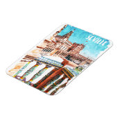 Sevilla Spanje Architectuur Waterverf Magneet (Linkerzijde)