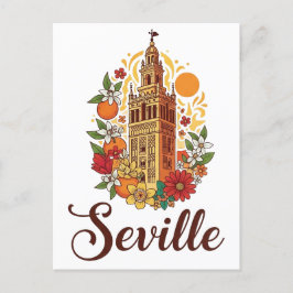Sevilla Spanje Bloemen Feestdagenkaart