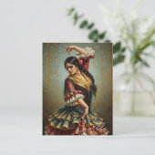 Sevilla Spanje Flamenco Dancer Briefkaart (Staand voorkant)