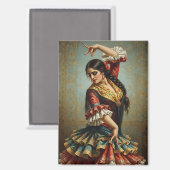Sevilla Spanje Flamenco Dancer Magneet (Voorkant / Achterkant)