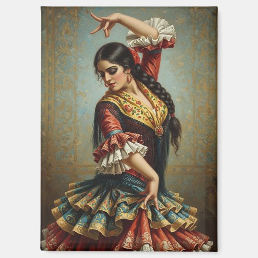 Sevilla Spanje Flamenco Dancer Magneet (Voorkant)