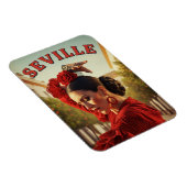 Sevilla Spanje Flamenco danser in het rood Magneet (Rechterzijde)