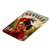 Sevilla Spanje Flamenco danser in het rood Magneet (Linkerzijde)