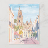 Sevilla Spanje Gouache Verf Illustratie Reizen Briefkaart (Voorkant)