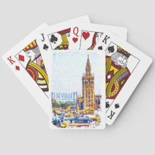 Sevilla Spanje Kathedraal Stad Uitzicht Pokerkaarten