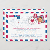 Sevilla, Spanje Ontvangst van Airmail Post Wedding Kaart (Voorkant / Achterkant)