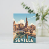 Sevilla Spanje Plaza de Espana Briefkaart (Staand voorkant)