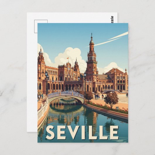 Sevilla Spanje Plaza de Espana Briefkaart (Voorkant / Achterkant)