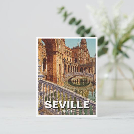 Sevilla Spanje Plaza de Espana Briefkaart (Staand voorkant)