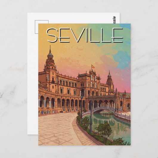 Sevilla Spanje Plaza de Espana Briefkaart (Voorkant / Achterkant)