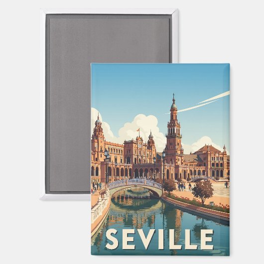 Sevilla Spanje Plaza de Espana Magneet (Voorkant / Achterkant)