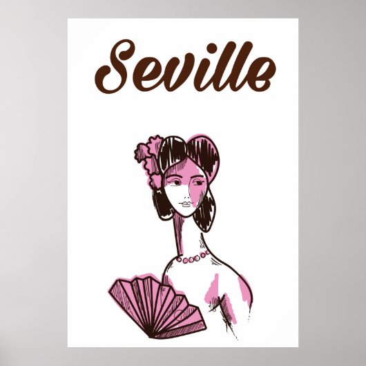Sevilla Spanje poster van het klassieke reisjaar (Voorkant)