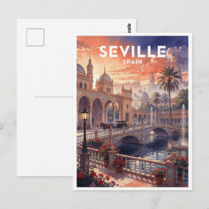 Sevilla Spanje Reis uit het verleden Briefkaart