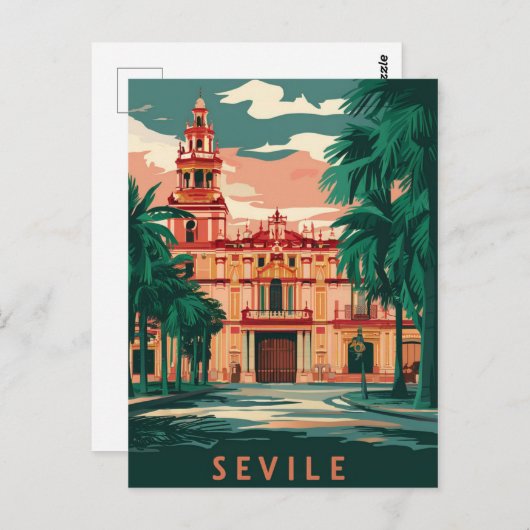 Sevilla Spanje Reizen Briefkaart (Voorkant / Achterkant)