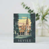 Sevilla Spanje Reizen Retro Briefkaart (Staand voorkant)