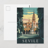 Sevilla Spanje Reizen Retro Briefkaart (Voorkant / Achterkant)