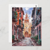 Sevilla Spanje Reizen Retro Waterverf schilderij Briefkaart (Voorkant / Achterkant)