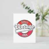 Sevilla spanje retro stijl logo briefkaart (Staand voorkant)