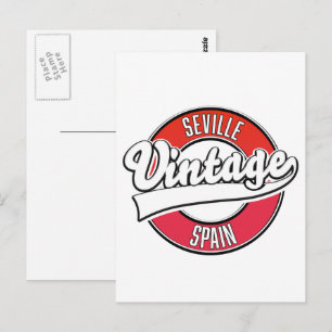 Sevilla spanje retro stijl logo briefkaart