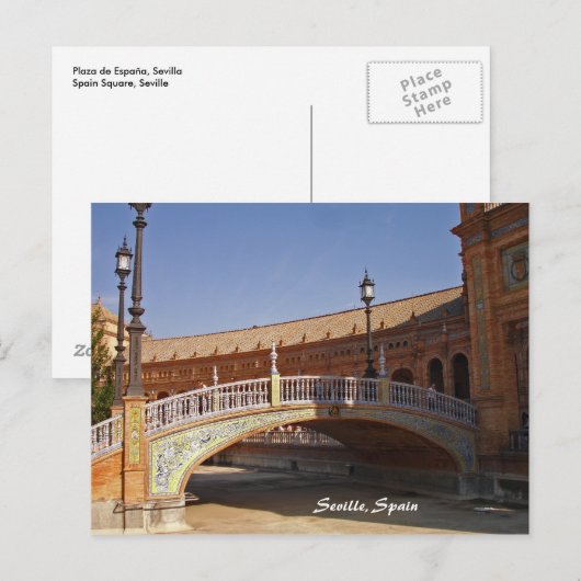 Sevilla, Spanje Square briefkaart (Voorkant / Achterkant)