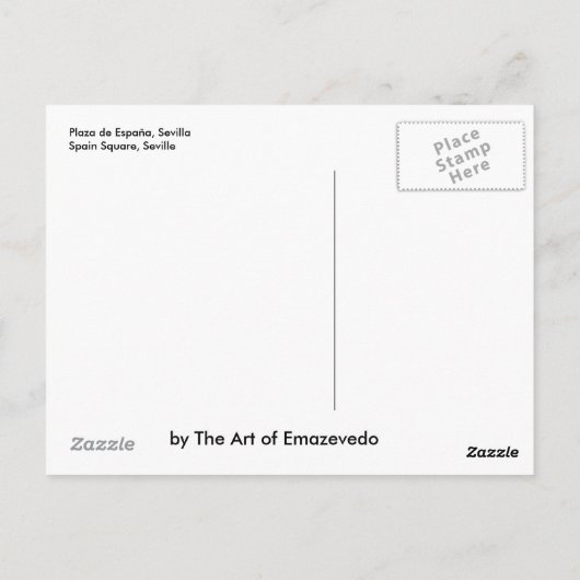 Sevilla, Spanje Square briefkaart (Achterkant)