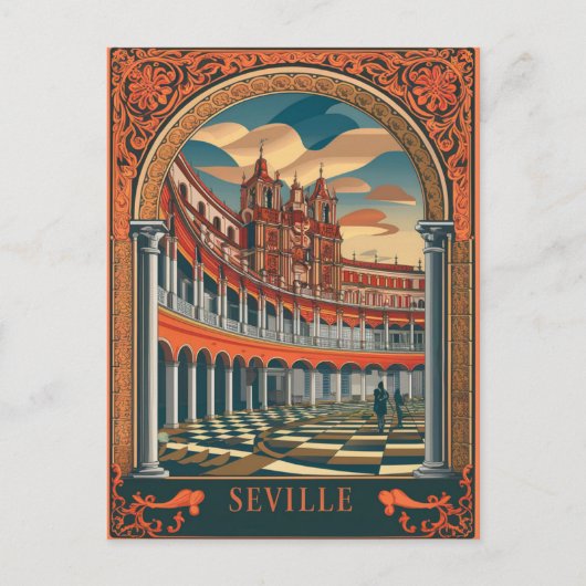 Sevilla Spanje Travel Antiek Briefkaart (Voorkant)