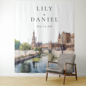 Sevilla Spanje Trouwfoto Achtergrond Wandkleed (In situ)