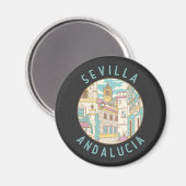 Sevilla Spanje — Verstoorde cirkel Magneet (Voorkant / Achterkant)