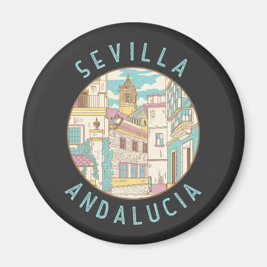 Sevilla Spanje — Verstoorde cirkel Magneet (Voorkant)
