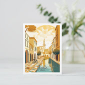 Sevilla Spanje vintage reisplaats illustratie Briefkaart (Staand voorkant)