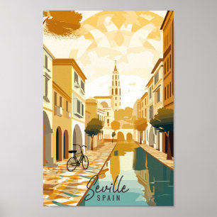 Sevilla Spanje vintage reisplaats illustratie Poster