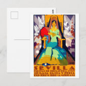 Sevilla, Spanje, vrouw in traditionele kleding Briefkaart (Voorkant / Achterkant)
