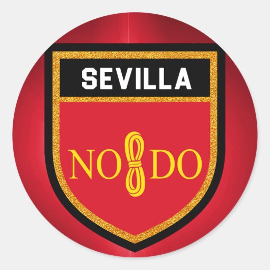 Sevilla-vlag Ronde Sticker (Voorkant)