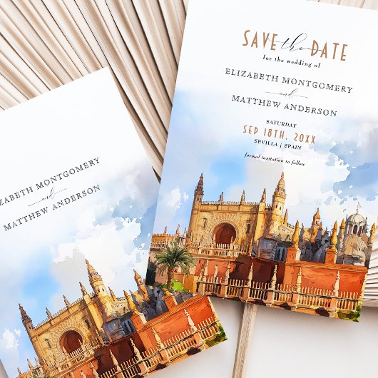 Sevilla Wedding Save the Date Kaart Real Alcázar