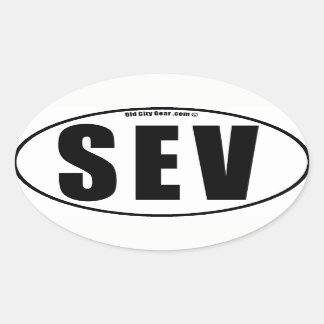 Sevilla - Wijk (aantal 4) Ovale Sticker