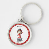 Sevillana Flamenco Dancer in het Spaans van de Rod Sleutelhanger (Voorkant)