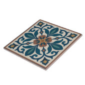 Seville Garden – Andalusian Floral Tile Art Tegeltje (Zijkant)
