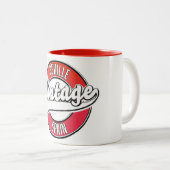 Seville-logo met retro-stijl tweekleurige koffiemok (Voorkant rechts)