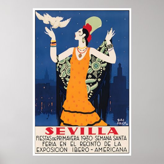 Seville Print Spanje Reisposter Spaanse Kunst (Voorkant)
